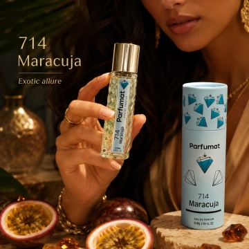 Set Apa de parfum Parfumat 714 Maracuja, Unisex, 35 ml si Gentuta cosmetice - Img 6