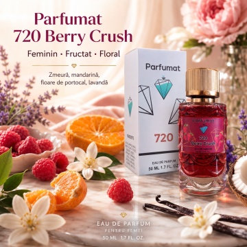 Set Apa de parfum Parfumat 720 Berry Crush, Dama, 50 ml si Gentuta cosmetice - Img 4