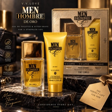 Set Cadou Bărbați V.V.Love Men Hombre De Oro, Eau de Toilette 30 ml + After Shave Balm 50 ml