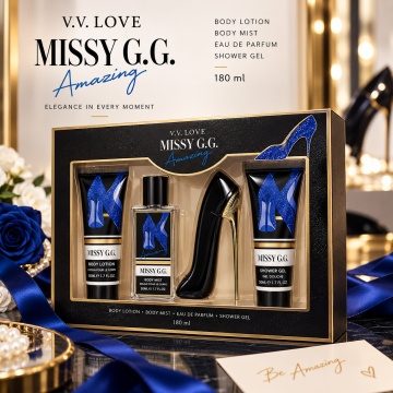Set Cadou Damă V.V. Love Missy G.G. Amazing 4 Piese – Eau de Parfum 30 ml, Body Mist 50 ml, Body Lotion 50 ml și Shower Gel 50 ml, 180 ml - Img 4