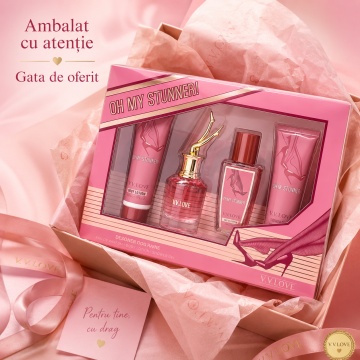 Set Cadou Damă V.V. Love Oh My Stunner 4 Piese, Body Lotion, Body Mist, Eau de Parfum și Shower Gel 4x50 ml, Inspirat din Scandal Jean Paul Gaultier - Img 5