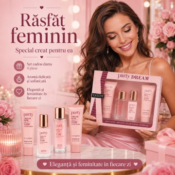 Set Cadou Damă V.V. Love Party Dream 4 Piese, Body Lotion, Body Mist, Eau de Parfum și Shower Gel 4x50 ml, Inspirat din Carolina Herrera 212 VIP Rosé - Img 6