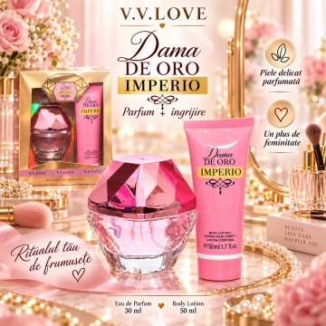 Set Cadou Femei V.V.Love Dama de Oro Imperio, Eau de Parfum 30 ml + Body Lotion 50 ml - Img 5