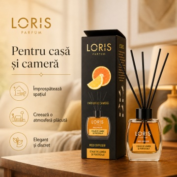 Set parfum odorizat de camera cu betisoare parfumate, miros placut persistent, LORIS PARFUM, esenta Coaja de lamaie si portocala, 120 ml - Img 3