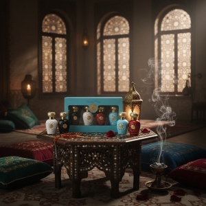 Set parfumuri arăbești unisex Lattafa Opulent Collection, 4 × 25 ml EDP, Opulent Dubai, Oud, Musk și Red, cu gentuță cadou - Img 9