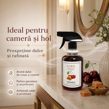 Spray Odorizant de Cameră, Hol, Baie și Auto Loris Pafum Cheramel Kiraz & Karamel, 500 ml, Aromă de Cireșe și Caramel - Img 5