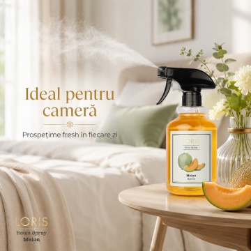 Spray Odorizant Loris Pafum Melon, 500 ml, pentru Cameră, Hol, Baie și Auto, Aromă de Pepene Galben - Img 2