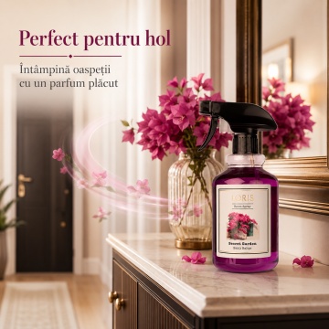 Spray Odorizant Loris Pafum Secret Garden, 500 ml, pentru Cameră, Hol, Baie și Auto, Aromă Florală de Grădină - Img 3