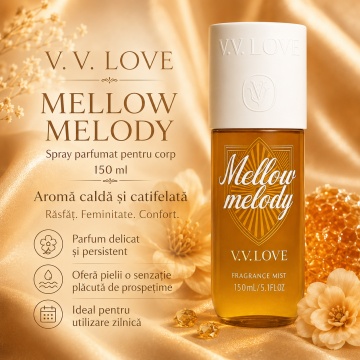 Spray Parfumat pentru Corp V.V. Love Mellow Melody, 150 ml, Damă, Aromă Caldă și Catifelată - Img 6