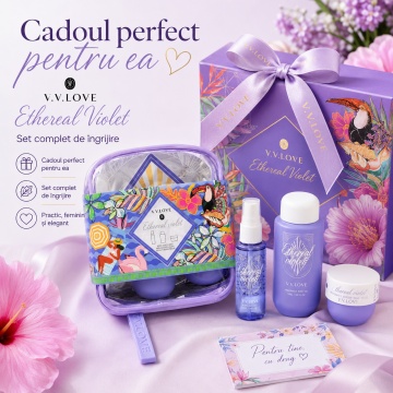 Travel Kit V.V. Love Ethereal Violet, Set Damă cu Body Mist 40 ml, Shower Gel 90 ml și Body Cream 50 ml (Copy 1) - Img 7