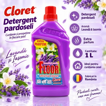 Detergent Pardoseli Cloret Lavandă și Iasomie – 1 L - Img 3