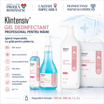 Gel dezinfectant mâini Klintensiv, profesional, 85% etanol, pentru reumplere dozatoare și stații de igienă, canistră 5 L, 4x Stickere - Img 3