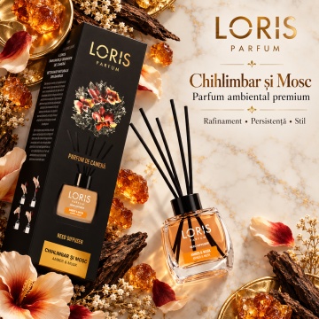 Loris Parfum Chihlimbar & Mosc 120 ml – Odorizant de Cameră cu Bețișoare Parfumate - Img 4