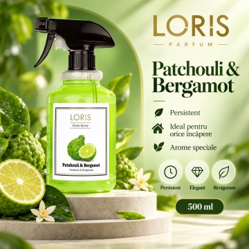 Loris Parfum Room Spray Patchouli & Bergamot 500 ml – Parfum Ambiental pentru Casă - Img 5