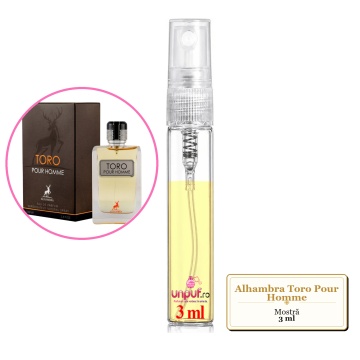 Mostra fiola din Parfumul Alhambra Toro Pour Homme, decant sticla cu pulverizator - Img 3