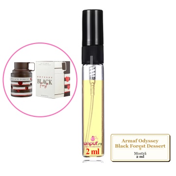 Mostra fiola din Parfumul Armaf Odyssey Black Forest Dessert, decant sticla cu pulverizator