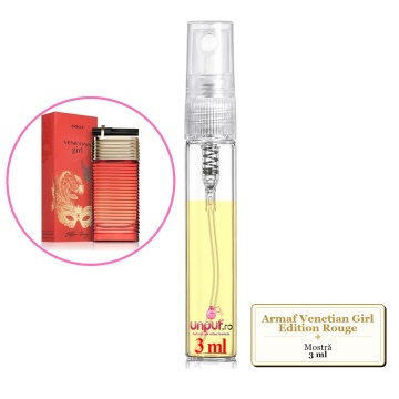 Mostra fiola din Parfumul Armaf Venetian Girl Edition Rouge, decant sticla cu pulverizator - Img 2