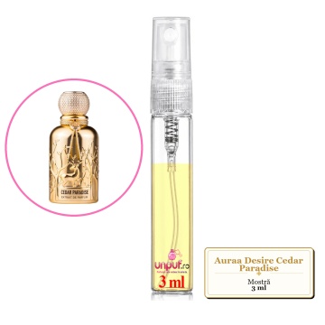 Mostra fiola din Parfumul Auraa Desire Cedar Paradise, decant sticla cu pulverizator - Img 2