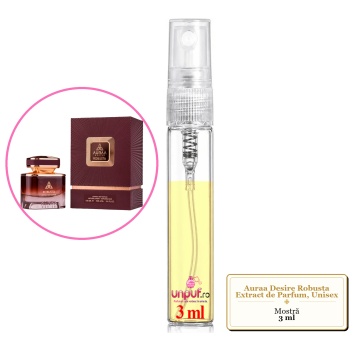 Mostra fiola din Parfumul Auraa Desire Robusta Extract de Parfum, Unisex, decant sticla cu pulverizator - Img 3