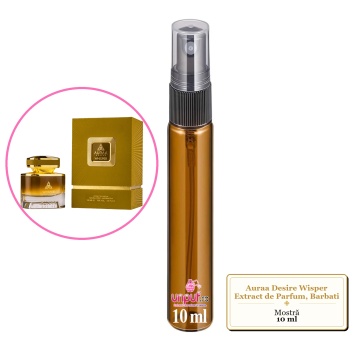 Mostra fiola din Parfumul Auraa Desire Wisper Extract de Parfum, Barbati, decant sticla cu pulverizator