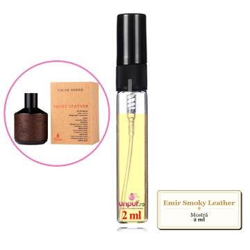 Mostra fiola din Parfumul Emir Smoky Leather, decant sticla cu pulverizator - Img 1