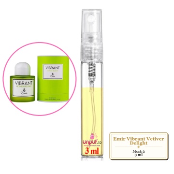 Mostra fiola din Parfumul Emir Vibrant Vetiver Delight, decant sticla cu pulverizator - Img 3