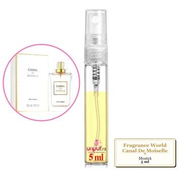 Mostra fiola din Parfumul Fragrance World Canal De Moiselle, decant sticla cu pulverizator - Img 4
