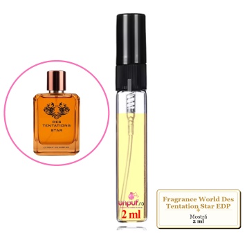 Mostra Fiola Din Parfumul Fragrance World Des Tentation Star Eau De Parfum, Decant Sticla Cu Pulverizator