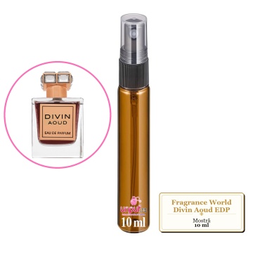 Mostra Fiola Din Parfumul Fragrance World Divin Aoud Eau De Parfum, Decant Sticla Cu Pulverizator - Img 4