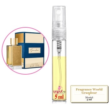 Mostra fiola din Parfumul Fragrance World Grandeur, decant sticla cu pulverizator - Img 4