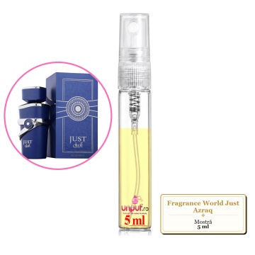 Mostra fiola din Parfumul Fragrance World Just Azraq, decant sticla cu pulverizator - Img 4