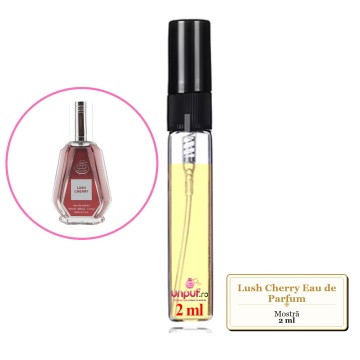 Mostra fiola din Parfumul Fragrance World Lush Cherry Eau de Parfum, decant sticla cu pulverizator