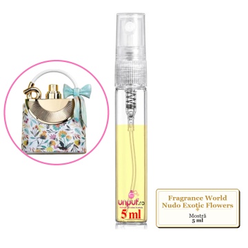 Mostra fiola din Parfumul Fragrance World Nudo Exotic Flowers, decant sticla cu pulverizator - Img 4