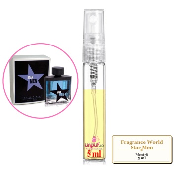 Mostra fiola din Parfumul Fragrance World Star Men, decant sticla cu pulverizator - Img 4