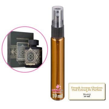 Mostra fiola din Parfumul French Avenue Glorious Oud Extract De Parfum, decant sticla cu pulverizator