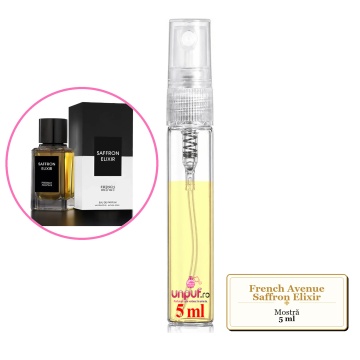 Mostra fiola din Parfumul French Avenue Saffron Elixir, decant sticla cu pulverizator - Img 4