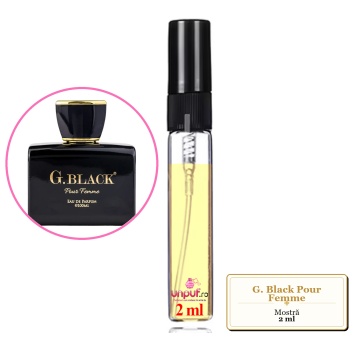 Mostra fiola din Parfumul G. Black Pour Femme, decant sticla cu pulverizator - Img 1