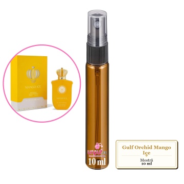 Mostra fiola din Parfumul Gulf Orchid Mango Ice, decant sticla cu pulverizator