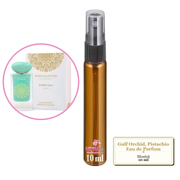Mostra fiola din Parfumul Gulf Orchid, Pistachio Eau de Parfum, decant sticla cu pulverizator