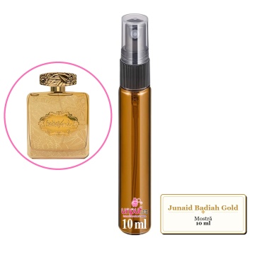 Mostra fiola din Parfumul Junaid Badiah Gold, decant sticla cu pulverizator