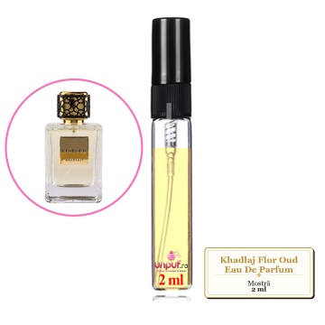 Mostra fiola din Parfumul Khadlaj Flor Oud Eau De Parfum, decant sticla cu pulverizator