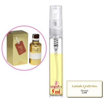 Mostra fiola din Parfumul Lattafa Craft Oro, decant sticla cu pulverizator - Img 4
