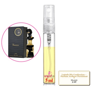 Mostra fiola din Parfumul Lattafa His Confession – Parfum Arabesc Persistent, decant sticla cu pulverizator - Img 4