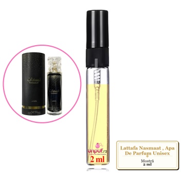 Mostra fiola din Parfumul Lattafa Nasmaat, Apa De Parfum Unisex, decant sticla cu pulverizator