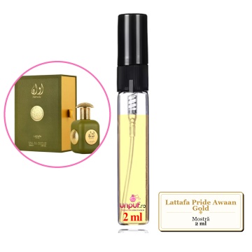 Mostra fiola din Parfumul Lattafa Pride Awaan Gold, decant sticla cu pulverizator - Img 2