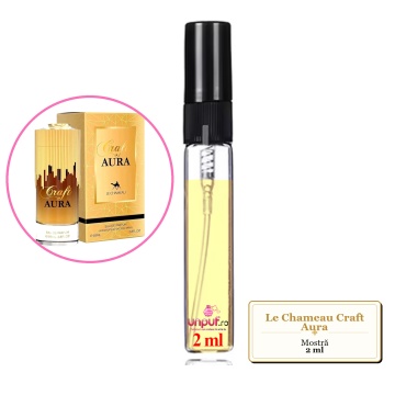 Mostra fiola din Parfumul Le Chameau Craft Aura, decant sticla cu pulverizator