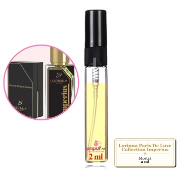 Mostra fiola din Parfumul Lorinna Paris De Luxe Collection Imperius, decant sticla cu pulverizator