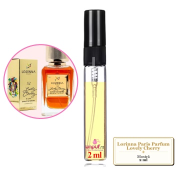 Mostra fiola din Parfumul Lorinna Paris Lovely Cherry, decant sticla cu pulverizator