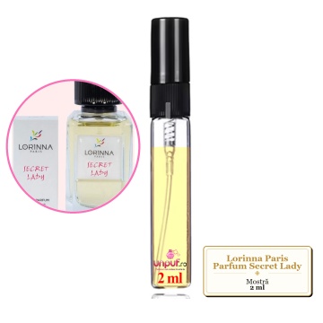 Mostra fiola din Parfumul Lorinna Paris Secret Lady, decant sticla cu pulverizator