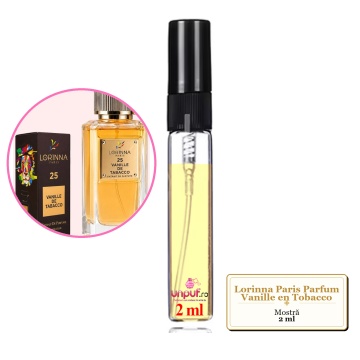 Mostra fiola din Parfumul Lorinna Paris Vanille en Tobacco, decant sticla cu pulverizator
